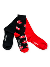 Racing Car Socks Red & Black Trio Set